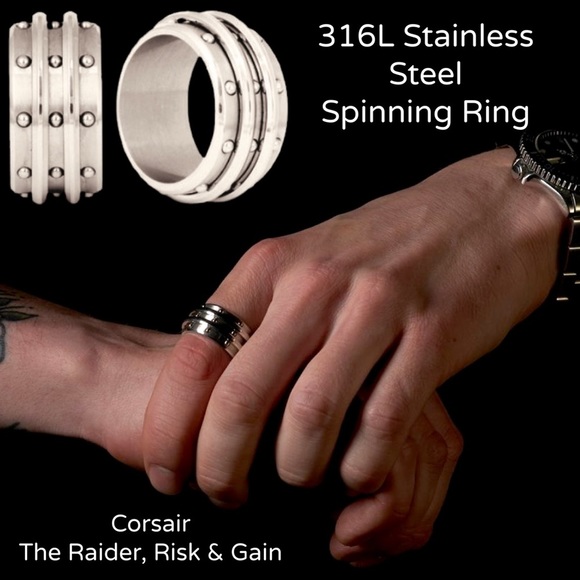 316L Stainless Steel Spinning Ring New With Tags